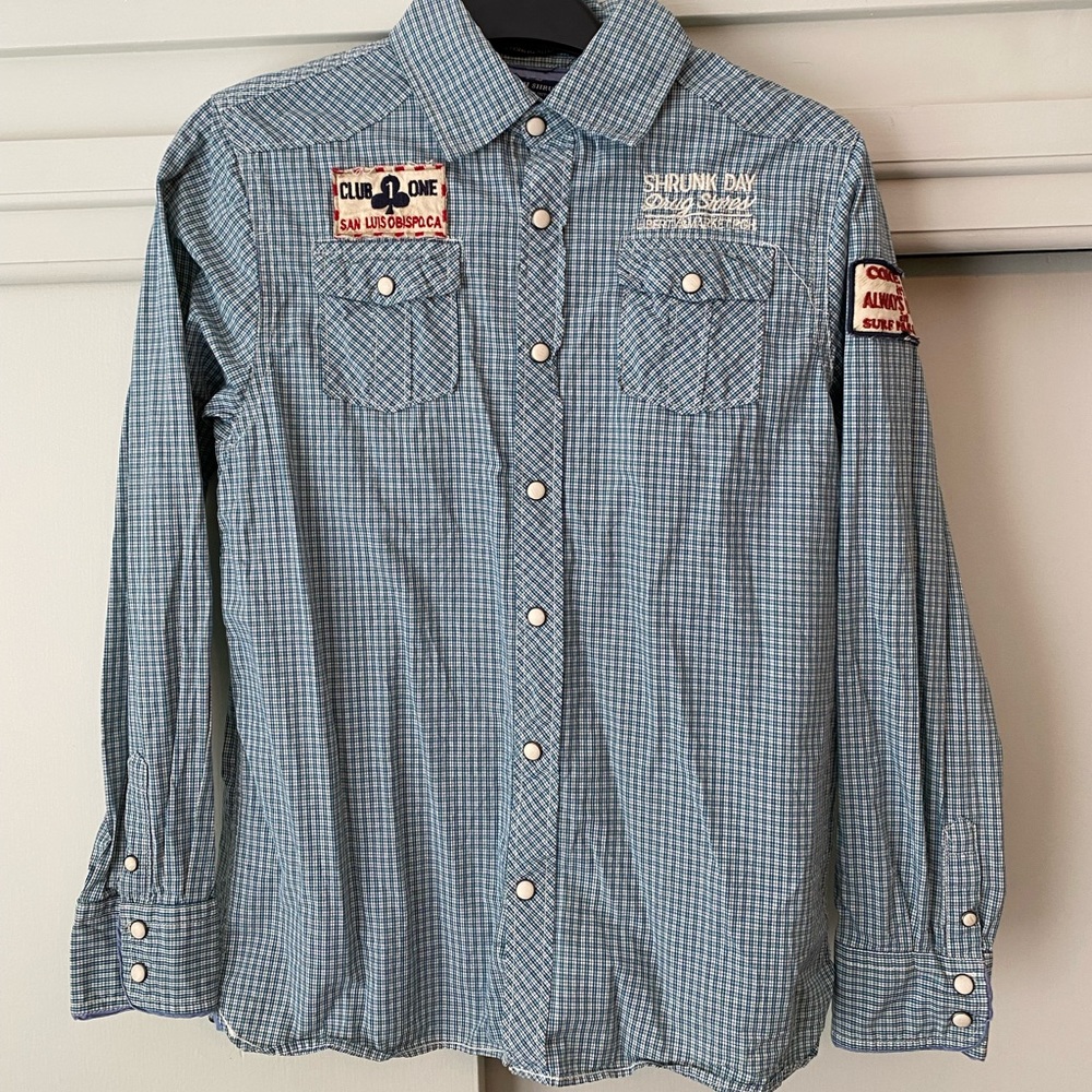 Scotch Shrunk snap front shirt size 12